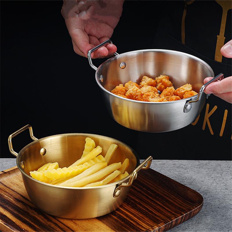 Koreańska Miska Ze Stali Nierdzewnej z Podwójnym Uchem Miski na Ryż, Wino Ryżowe, Sałatkę, Przekąski, Owoce, Zastawa Stołowa, Naczynia na Sos, Talerz na Jedzenie, Przybory Kuchenne