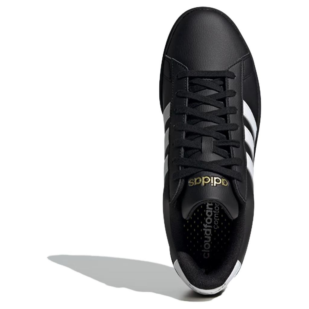 Adidas Grand Court 2.0 Black White Men Sneakers Core-Black Cloud-White Gold-Metallic JR0546