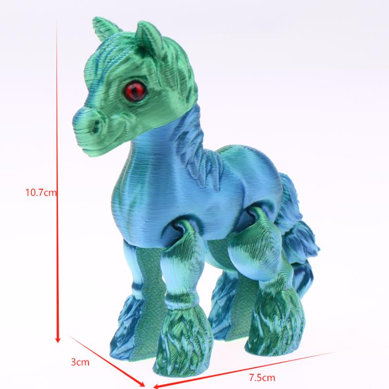 3D Printed Toy Sunshine Rainbow Horse Simulated Statue Cute Pony Joint Tail Movable Figurine Office Decor Children'S Gift