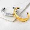 Vintage Geometric Open Cuff Bracelet Fashionable Personalized Jewelry High-End Gold Tone Bangle