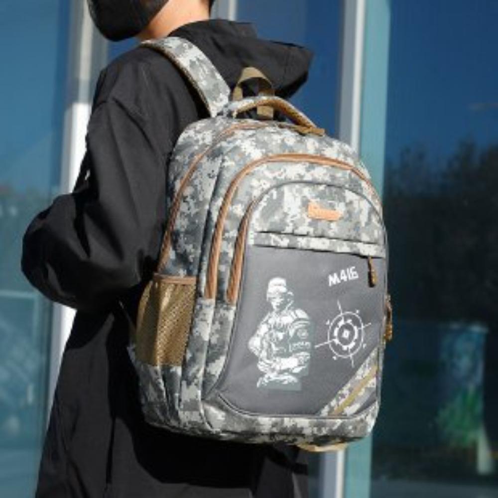 Large Capacity Men's Backpack Camouflage Outdoor Backpack Junior High School Student School Bag Leisure Travel Bag