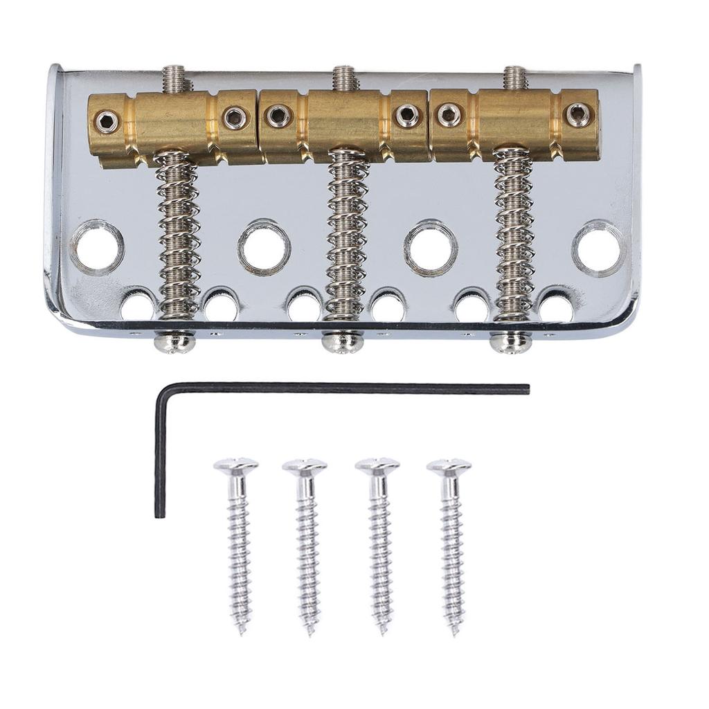 Short Electric Guitar Bridge 3 Saddle Professional Guitar Bridge Replacement for Tele Silver