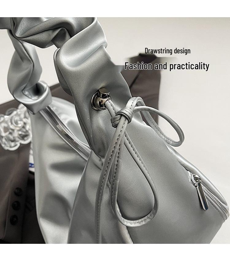 Niche Design Pleated Soft Leather Cloud Bag – Large Capacity, Trendy Single Shoulder Underarm Bag