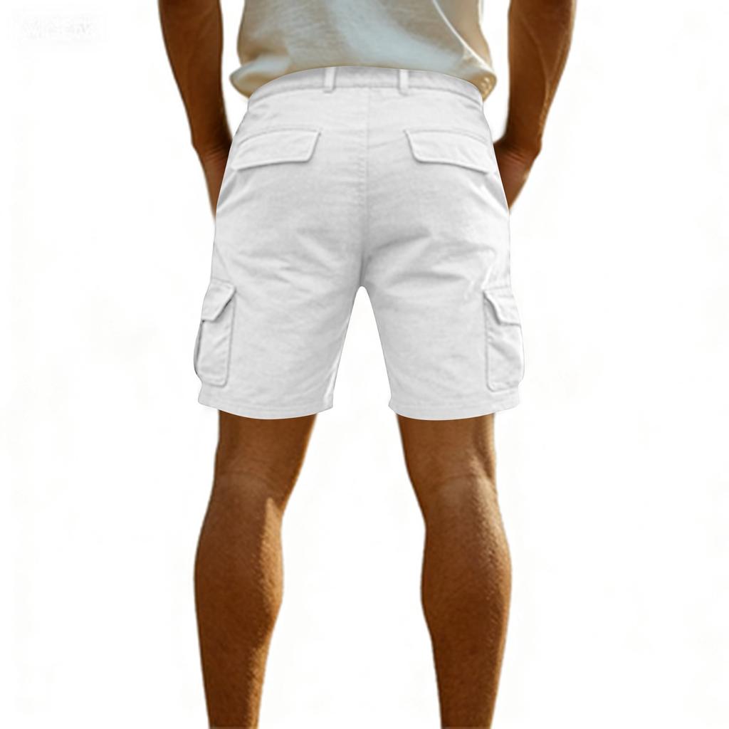 Men's Multi-pocket Work Pants Straight Five-inch Pants