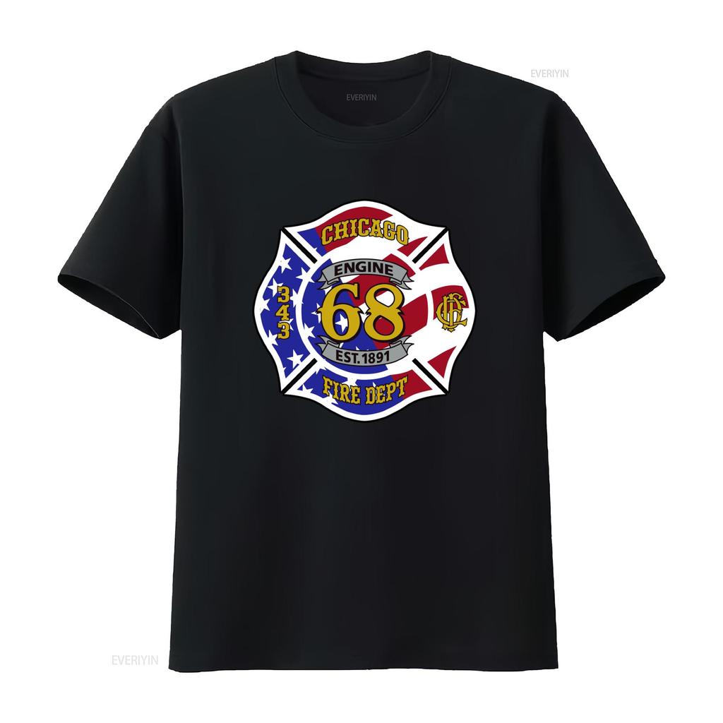 Chicago Fire Departunisext Engine 68 Est 1891 Un T Shirt For Vintage Top For Everyday Wear Fashion Homme