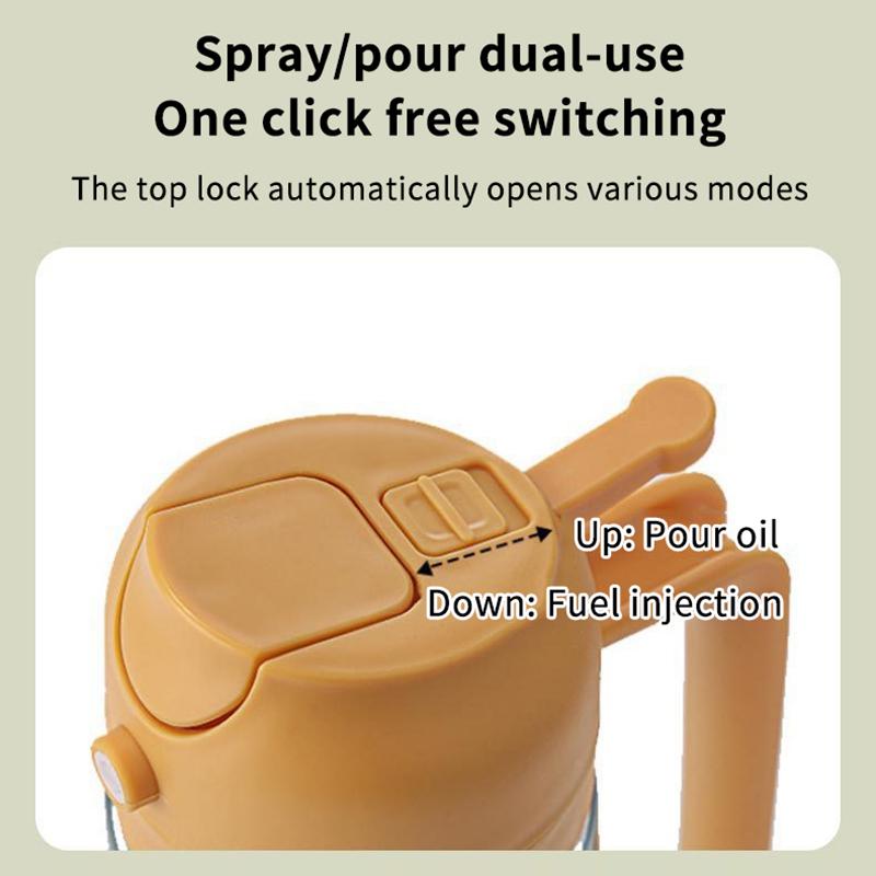 470Ml Glass Oil Spray Bottle 2 In 1 Dispenser + Sprayer Kitchen Oil Spray Bottle Large Capacity Spray Pour Integrated Oil Pot