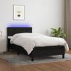 Maison Exclusive - Bed Slatted Base with Mattress and LED Black 80x200cm Fabric
