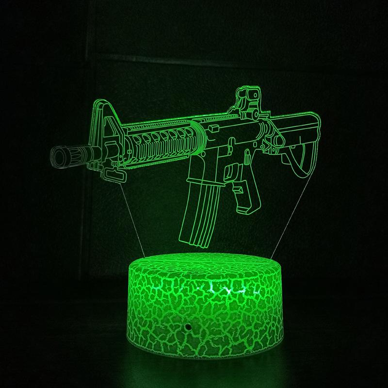 3D LED Rifle M4 E-sports Atmosphere Night Light - Creative Gaming Desk Lamp Gift