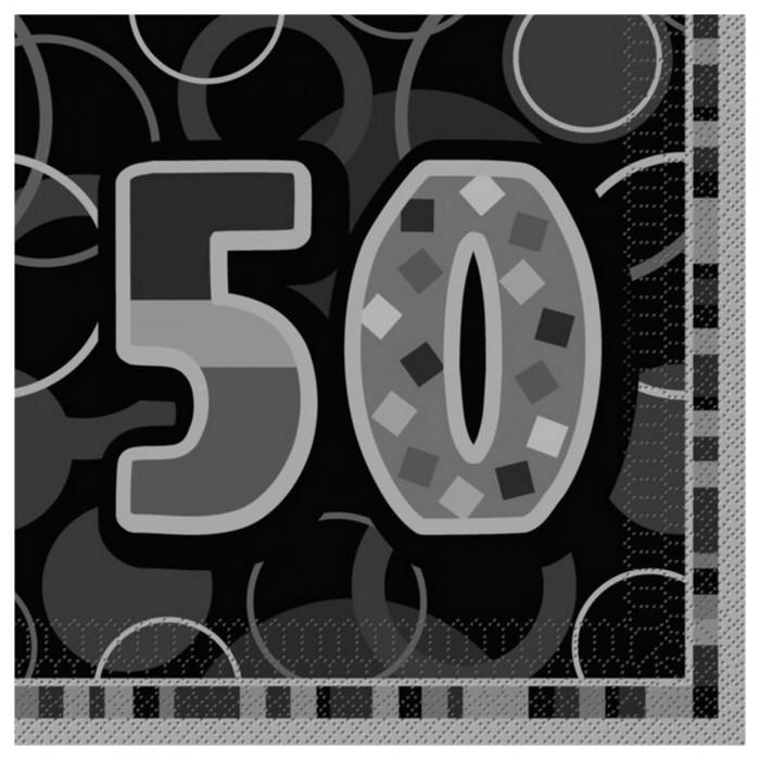 Unique Party Black Glitz 50th Birthday Party Napkins