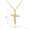 316L Stainless Steel Cross Necklace 18K Gold Plated Religious Pendant Unisex Hypoallergenic Non-Fading Chain Church Jewelry Gift