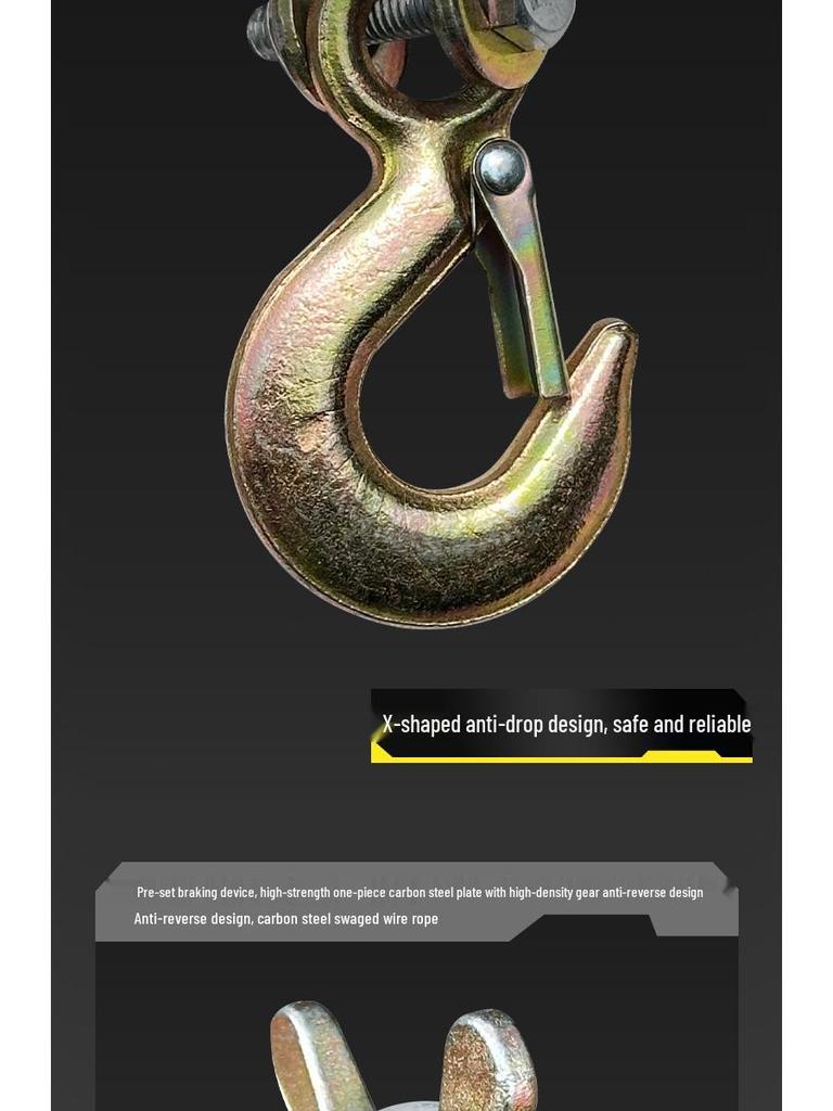 Esticador de Cabo de Aço com Catraca Dupla, Capacidade de 1-2 Toneladas