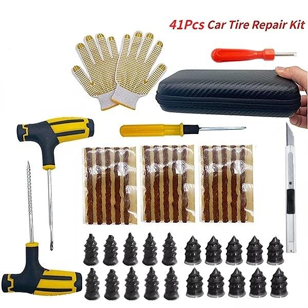 Auto Tire Repair Kit Puncture Plug Tools Tyre Puncture Emergency for Universal Tire Strips Stiring Glue Repair Tool