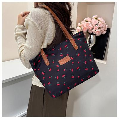 Große Kapazität Schultertasche Trendiges Design Vielseitiger Stil Damen Schultertasche Modisch Süßer Kirschen-Print Bedruckte Schultertasche
