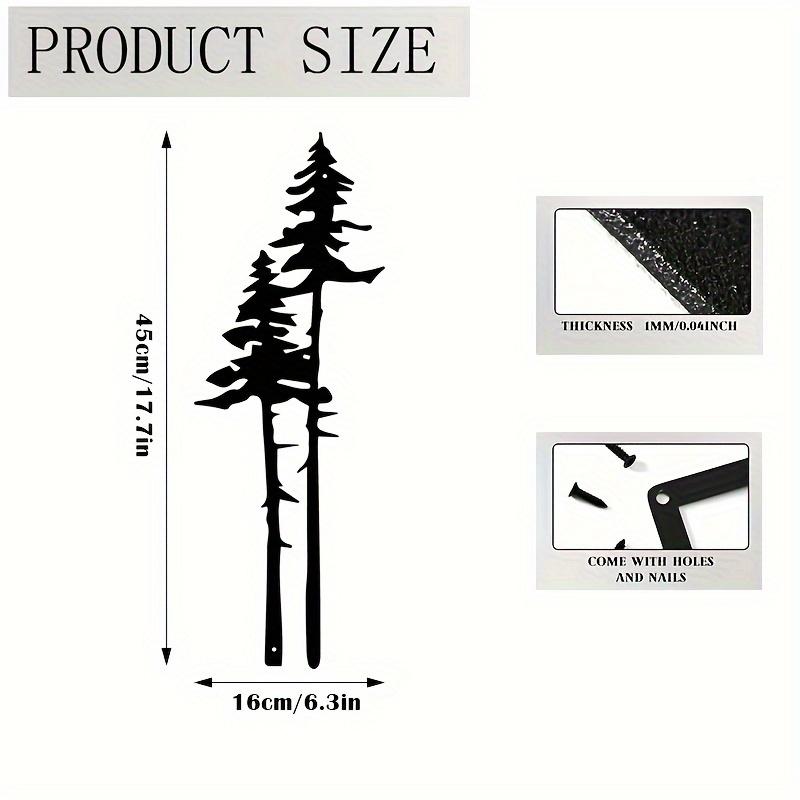 1pc Spruce Two Tall Tree Metal Wall Art, Forest Natural Home Decoration, Rustic Design Halloween Christmas New Year Gift