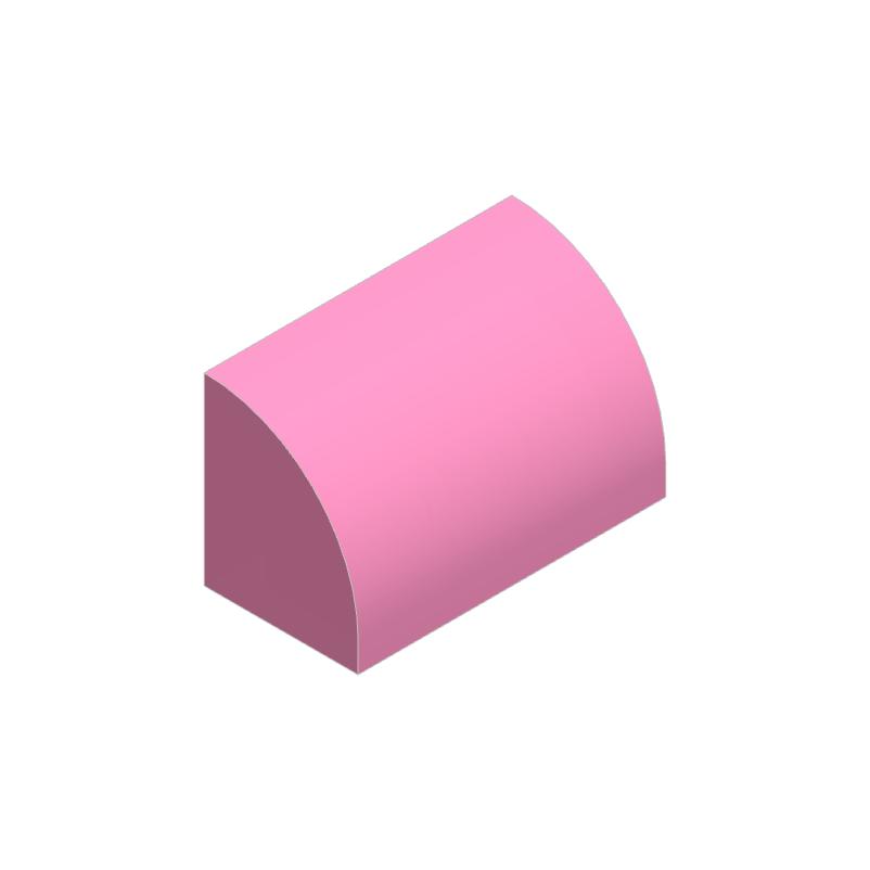 50g/83PCS 37352 Curved 1 x 2 x 1 No Studs with corners Block Moc Color Compatible with Brick DIY Children's Toy