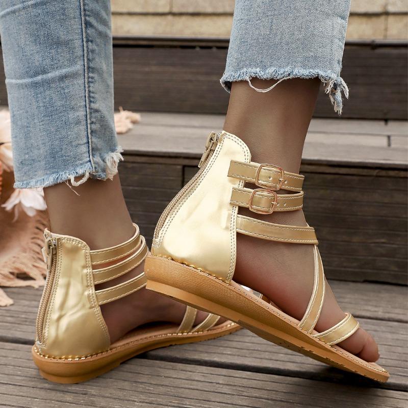 Neue Lässige Sandalen Damen Koreanischer Sommer Neuer Schnallen Kleiner Duft Lässige Keilsandalen Damen