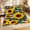 Sunflowers Black White Stripes Coral Fleece Blanket Floral Decor