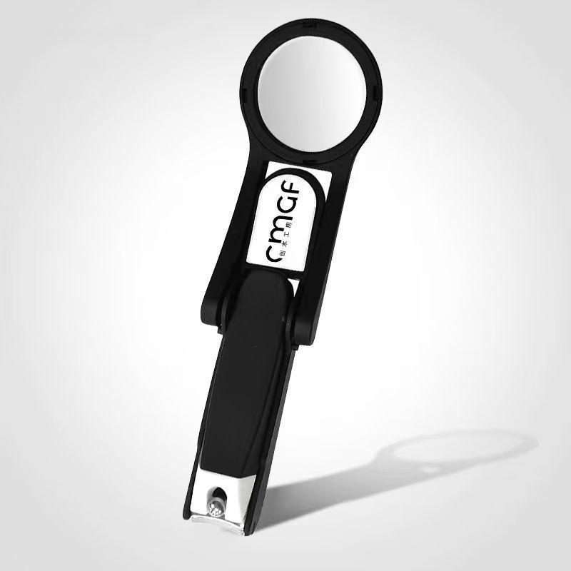 Stainless Steel Nail Clipper With Magnifying Glass Anti-Splash Heavy Duty Sharp Trimmer for Hard Thick Nails Elderly Home Use