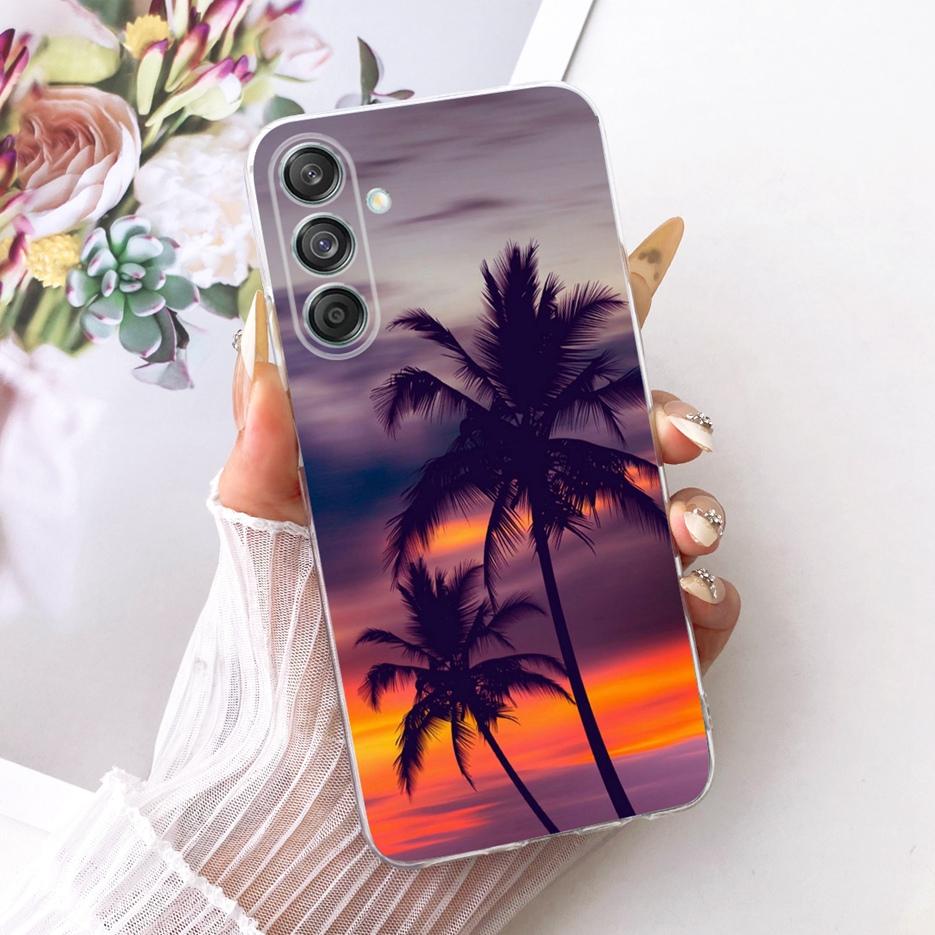 Etui do Samsung Galaxy M55 SM-M556B Nowe Kwiaty Motyl Malowane Pokrowiec Miękki Silikonowy Etui Do Samsung M55 M 15 Galaxy M15 Torby