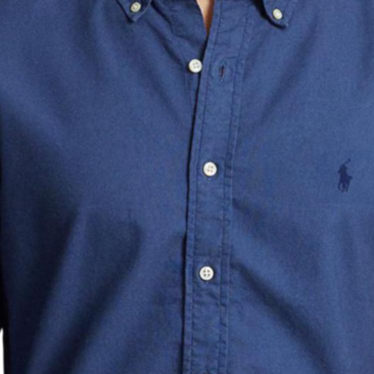 Polo Ralph Lauren SS23 Logo Embroidered Button-Up Shirt Men Shirts Dark-Blue 710798540-011