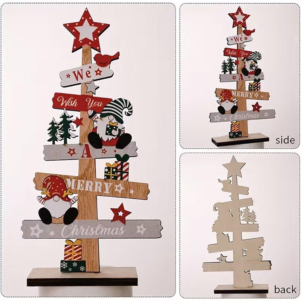 Xmas Tree Shape Christmas Tree Desktop Ornament Multicolor Tabletop Ornament  Holiday Decoration