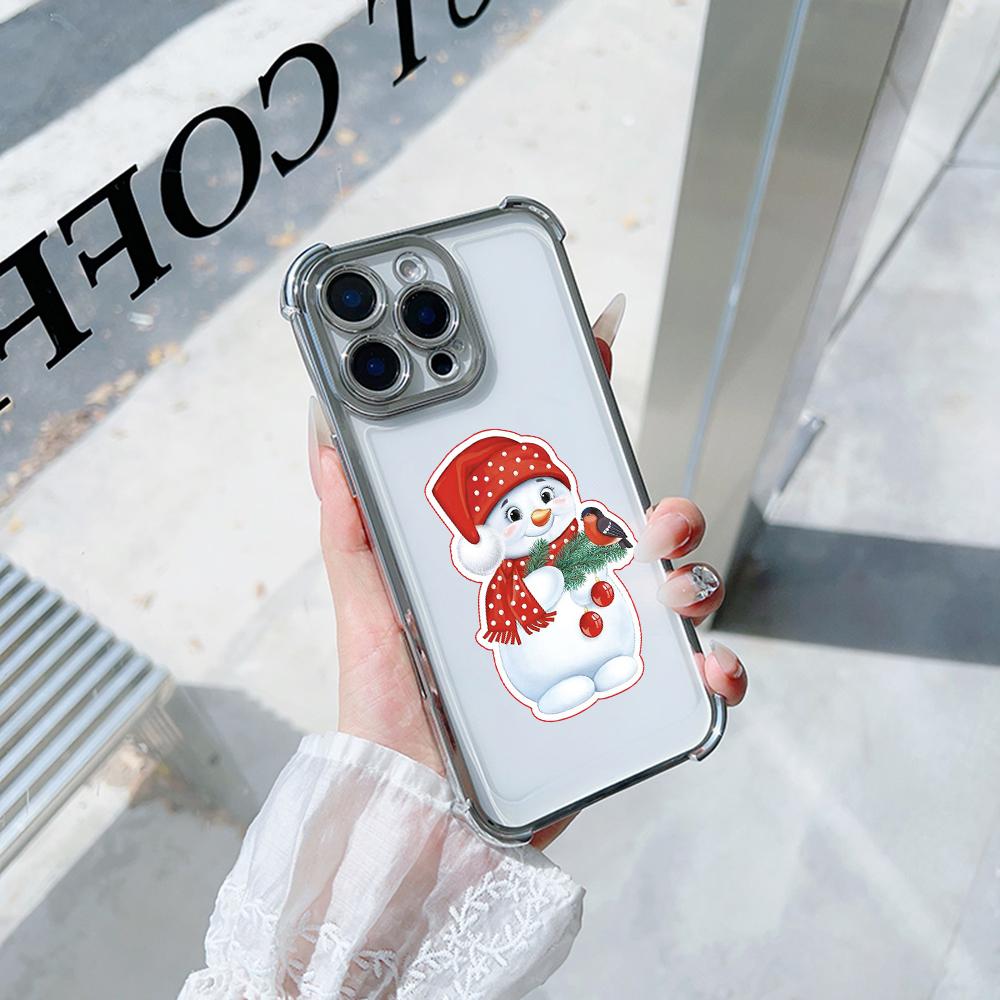 Ae120 Merry Christmas Santa Design Electroplated TPU Phone Cases for Samsung A54 A12 A14 S23 S24 Ultra A55 A15 S20 S21 FE Four Corner Protection Cover