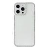 For iPhone 16 Pro TPU Case Rhinestone Decor Clear Phone Back Cover, Precise Cutout