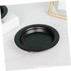 4 Pieces Matte Black Iron Candle Plate Decorative Wedding Saucer Style Candle Holder Tray Metal Pedestal Candle Stand for Spa Table Centerpiece
