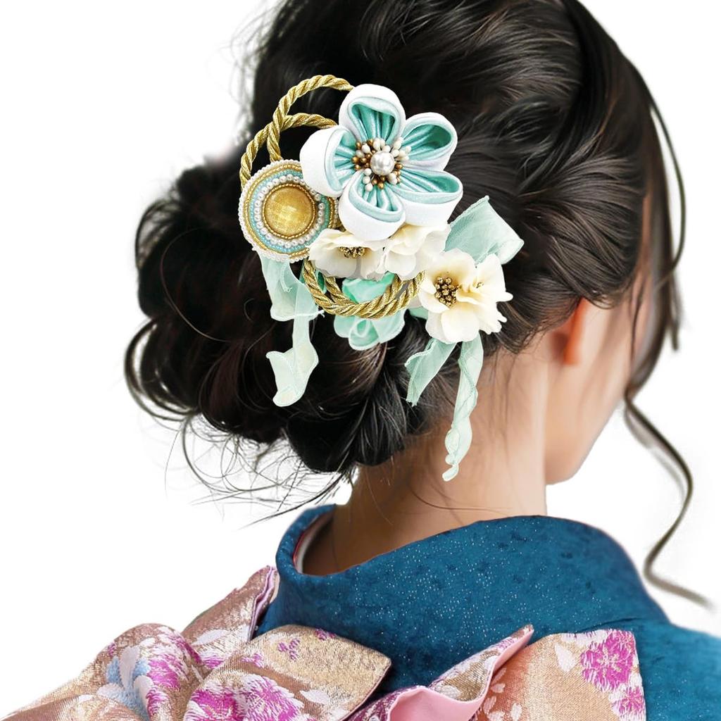 3 Piece Hair Ornament Tsumami Coming of Age Graduation Graduation Light Japanese Style Set, Crafts, Furisode, Ceremony, KK-053, Ceremony, Hakama,