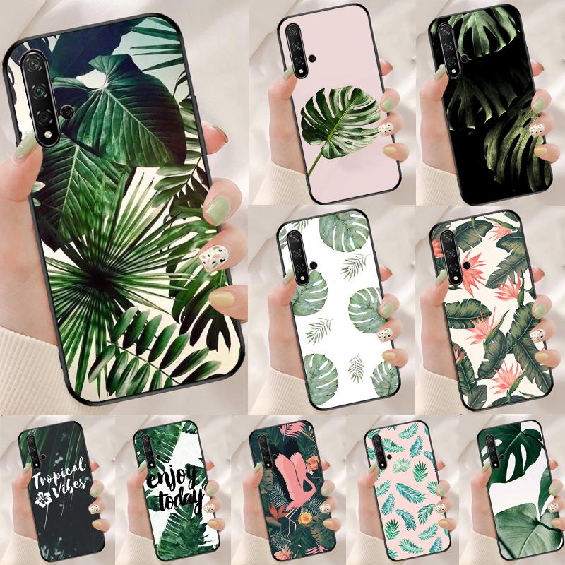 Monstera Leaves Palm Tree Flowers For Huawei Nova Y90 Y70 Y60 Y61 Y91 Y72 9 10 SE 12i 12s 11i 5T P60 Pro P20 P30 P40 Lite Case