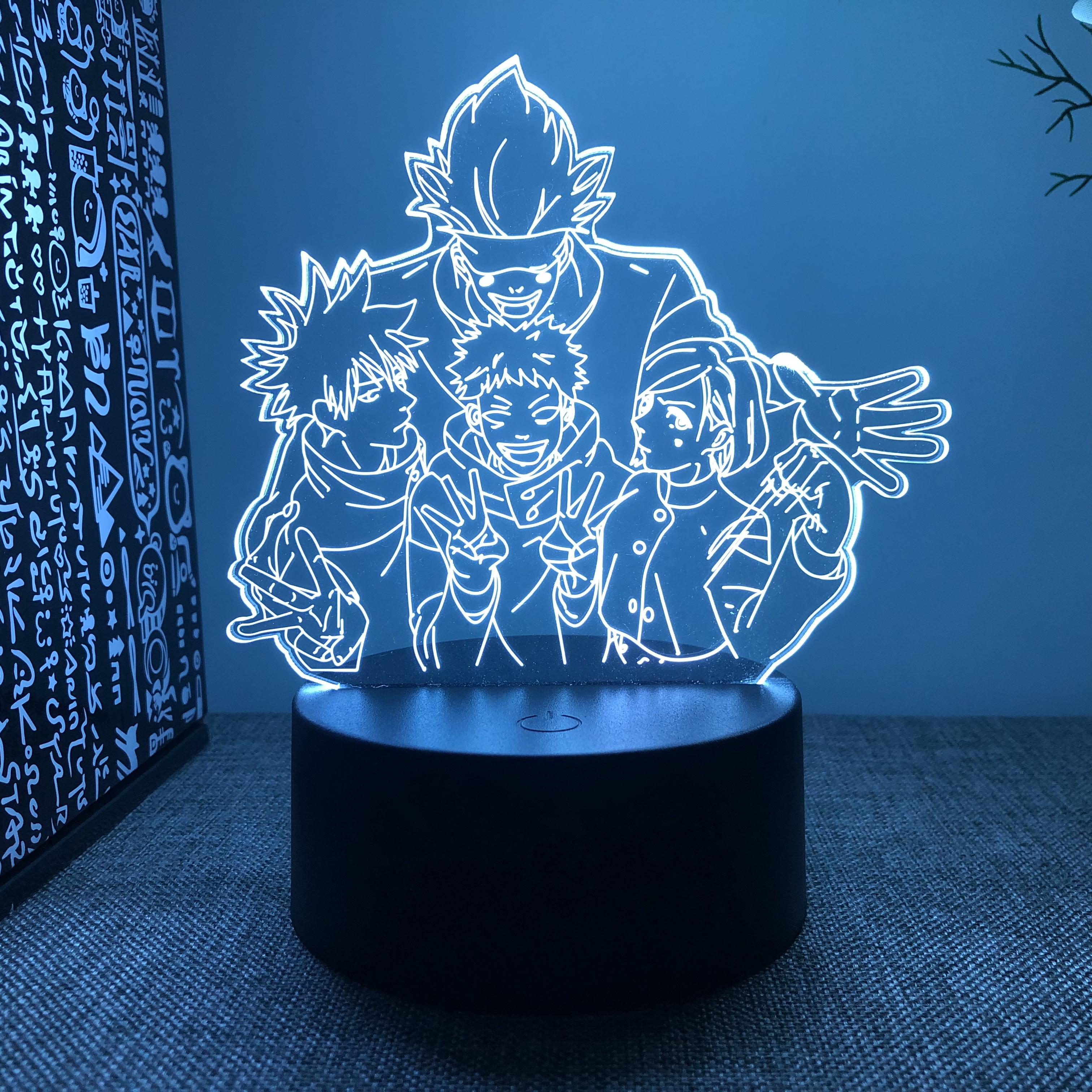 

Attack on Titan 3D Lamp Anime Figures LED Night Light 16 Colours Lamps Remote Control RGB Decoration Bedroom Home Children Gifts Black Base no Remote
