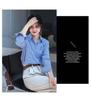 Spring 2025 Women's Casual Blue-Striped Long-Sleeve Shirt