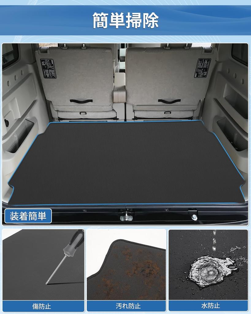 Mixsuper 2D Trunk Luggage Mat for Suzuki Every Wagon Luggage Cargo Compatible with Every Wagon 2015 Waterproof PVC Rollable Abrasion Stain Easy