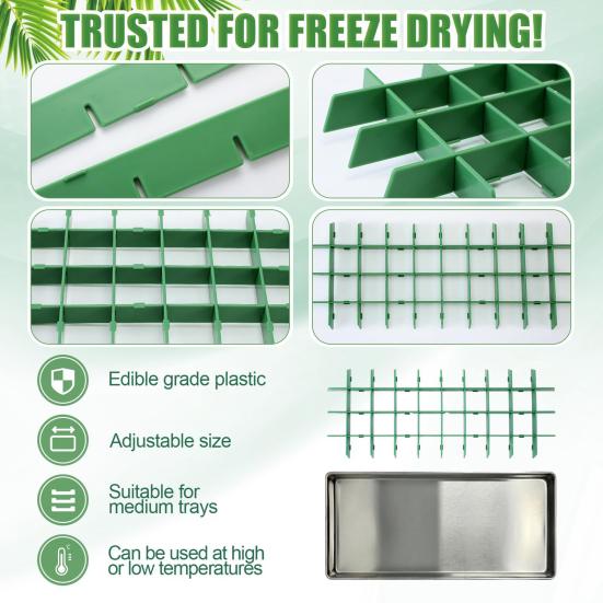 Freeze Dryer Tray Dividers Set for Harvest Right Silicone Non-Stick Adjustable Tray Dividers High/Low Temp Resistant Candy Tray Accessories
