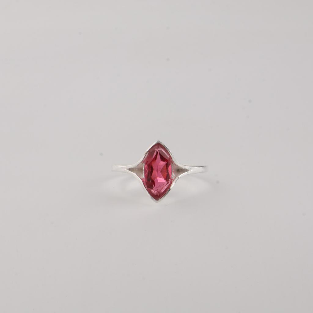 Pink Rubellite Gemstone 925 Sterling Silver Ring Jewelry Birthday Gift For Wife CZR-20-7