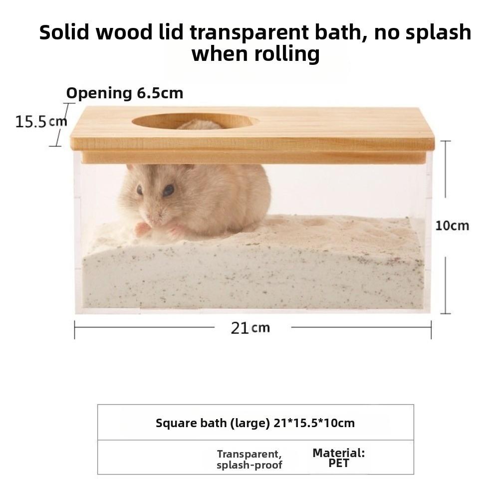 Anti-spill Hamster Sand Bath Container Transparent Small Pet Bath Container Small Pet Supplies