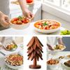 Christmas Tree Coaster Set Foldable Wood Trivet for Hot Pots/Pans/Bowls Xmas Table Decor for Kitchen Dining Room Restaurant Gift