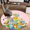 1pc Pokemon Go Pikachu Charmander Eevee Umbreon Espeon Jolteon Flareon Round Carpet Office Chair Mat Non-Slip Rug