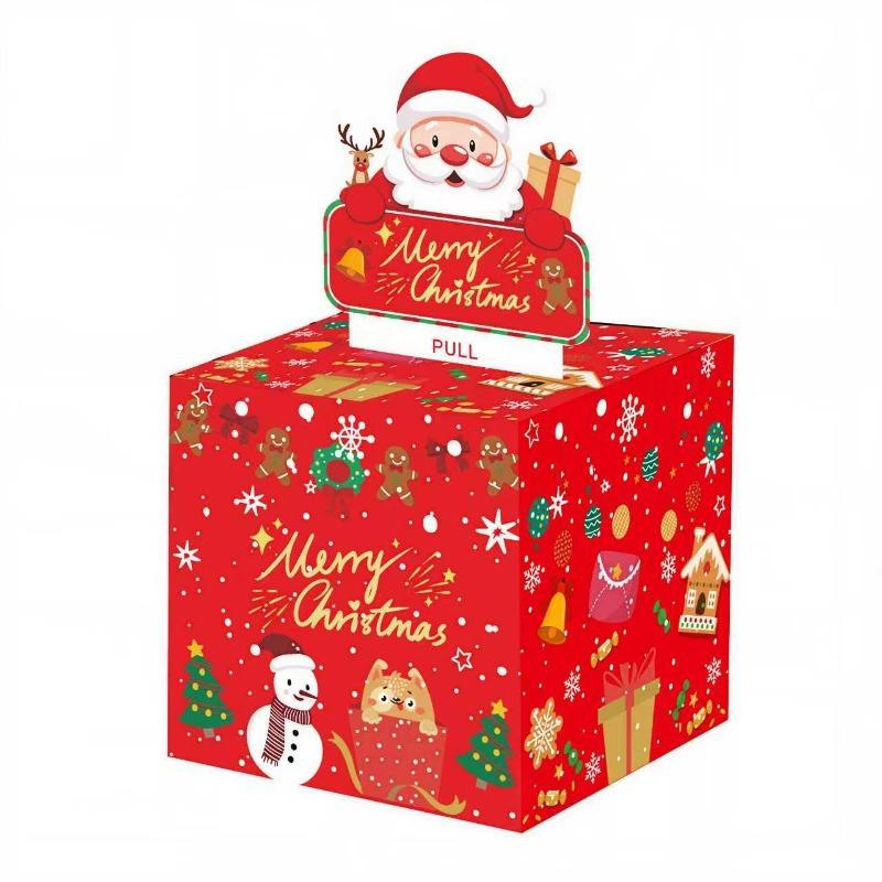 Christmas Theme Drawing Money Gift Box Santa Claus Christmas Tree Creative Red Christmas Surprise Box Festive Party Gifts