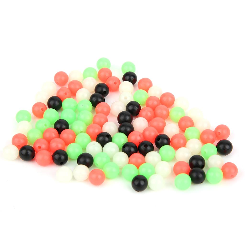 400 Pièces Pêche au Rock Perles d'Espaceur en Plastique Lumineuses Fluorescentes Accessoire Lure Appât Souple 8mm