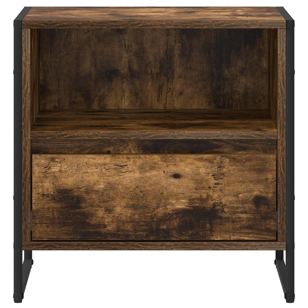 Nightstand Smoked Oak 50 x 39.5 x 50 cm Particleboard