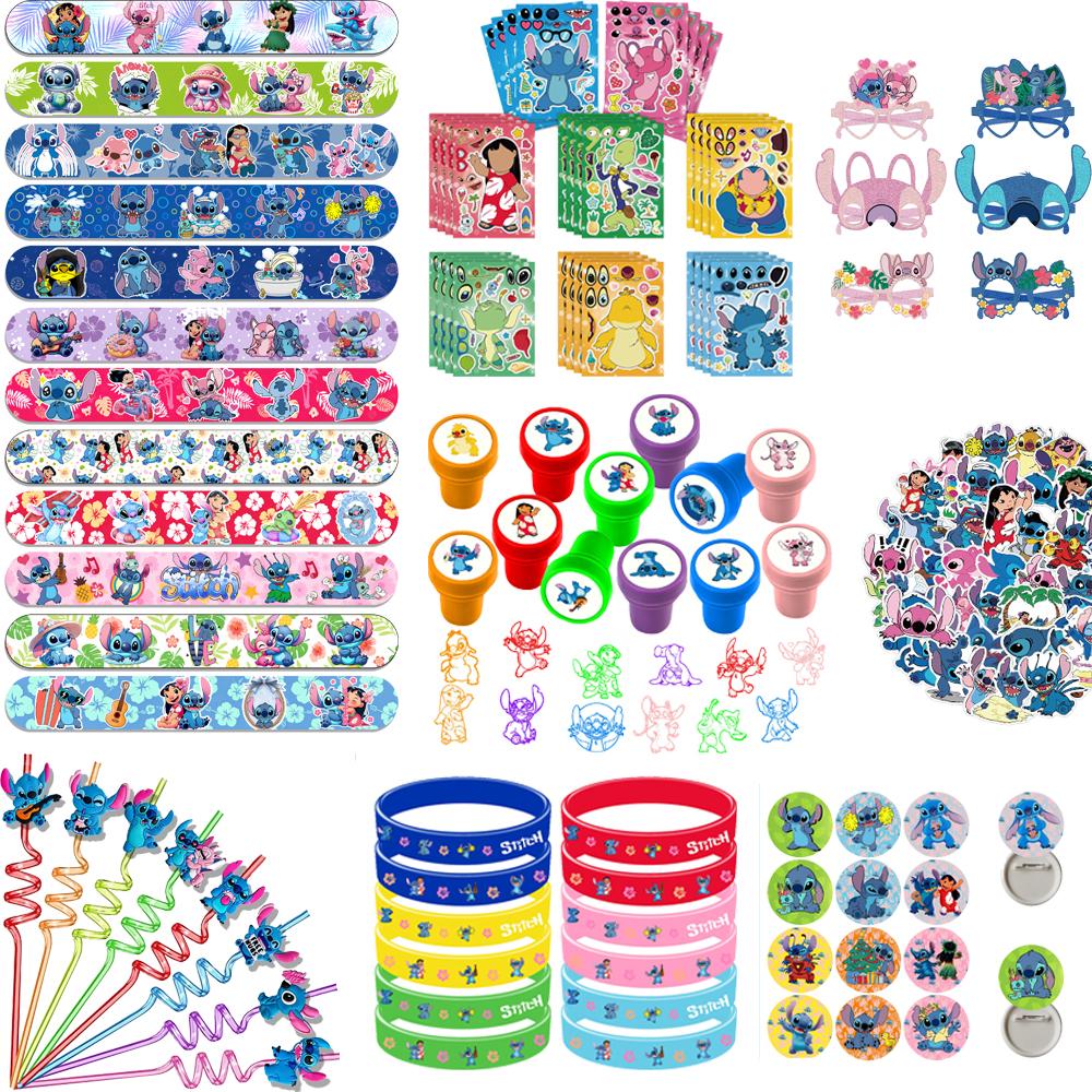 Lilo Stitch Kids Birthday Party Favors Gifts Slap Bracelets Stamps Reusable Straws Keychains Gift Bag Pinata Filler Baby Shower
