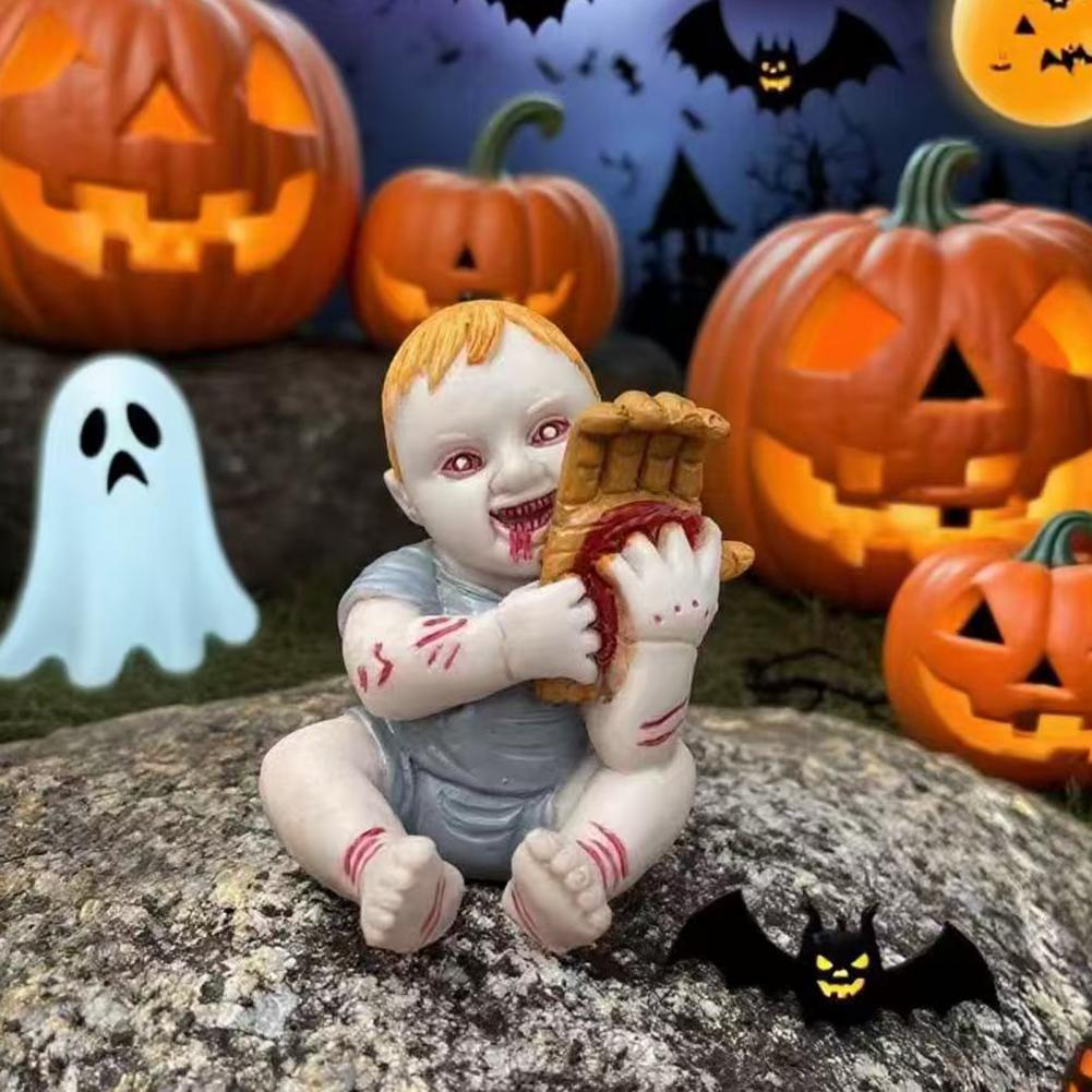 Spooky Halloween Ghost Baby Doll Figurine Decor Haunted House Holiday Festive Ghost Baby Decoration for Halloween