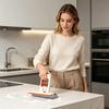 Desktop Mop Mini Folding Table Mop with One-Handed Squeeze Handle Replaceable Cotton Head Deep Groove Absorption Household Cleaning Mop