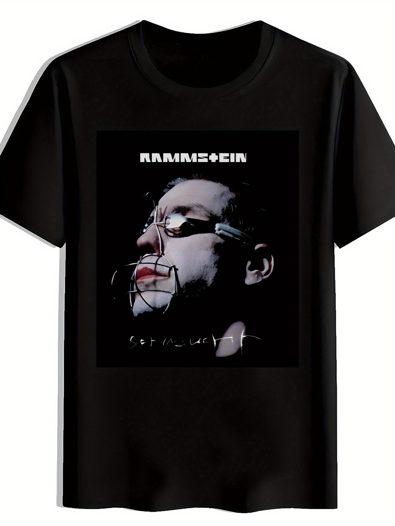 Rammstein Graphic T-shirt - Black Casual Crew Neck Short Sleeve S