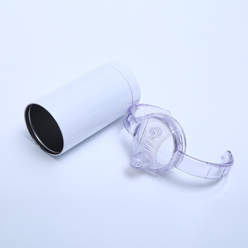 350ml Double-Wall Vacuum Insulated Stainless Steel Kids Sippy Cup With Heat Transfer Coating White Finish