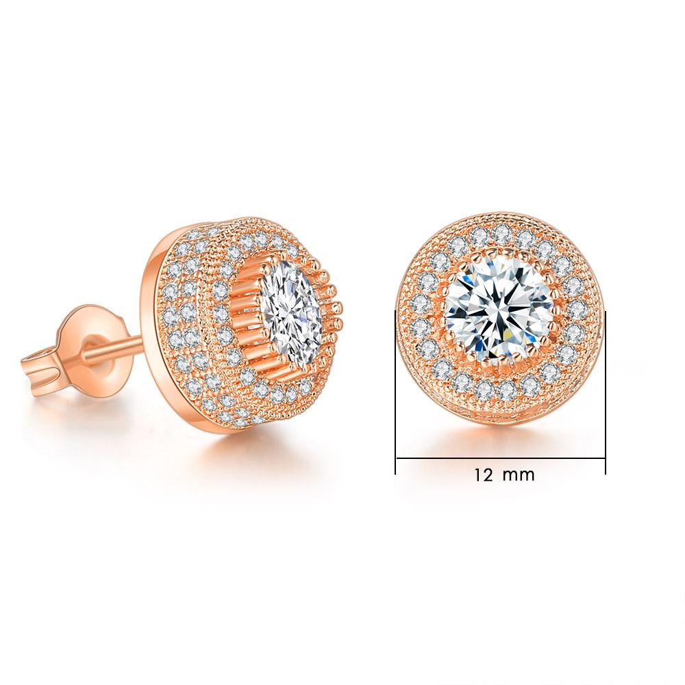 Hiphop Rock Stud Earrings For Women Classic Gold Color Jewelry Crystal Iced Out CZ Piercing Cartilage Ear Accessories Wholesale