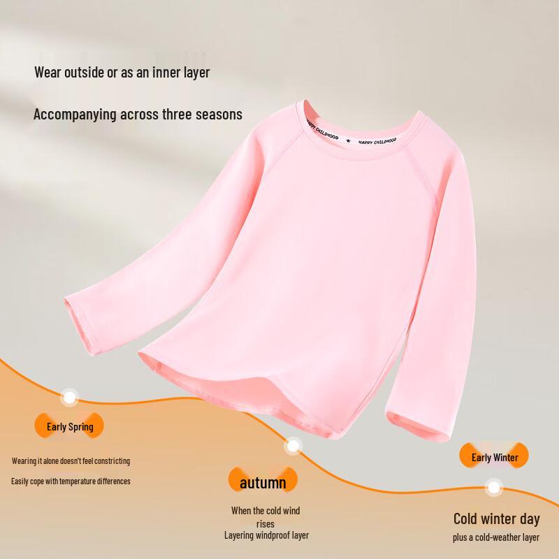 Yiershuang Kinder Langarm Basic T-Shirt aus 100% Baumwolle
