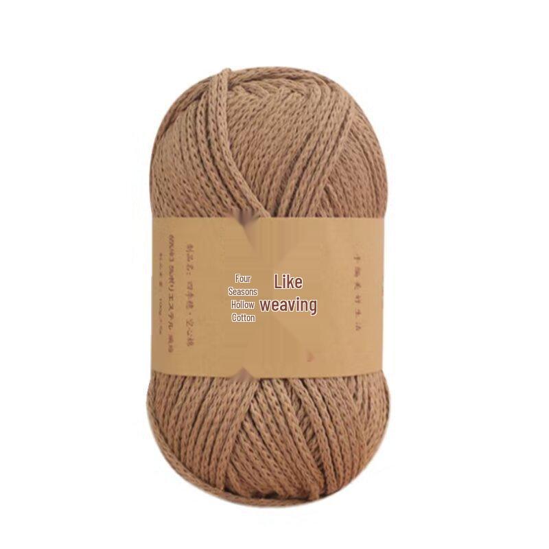Round 2mm Cotton-Linen Yarn for DIY Crochet Bags & Hats