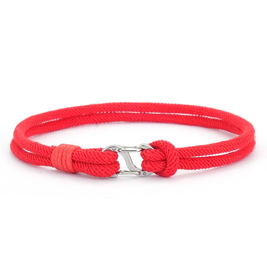 New 7 Colors Grade A 3mm Rope Bracelet Men Women Stainless Steel Connection Buckle Fabric Braslet Leisure Versatile Accessories